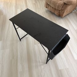 Generic table with basket and hook - dark brown