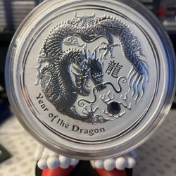 1 Kilo Year Of Dragon Pure .999 Silver Round 2014 