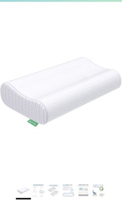 UTTU Sandwich Pillow, Adjustable Memory Foam Pillow, Bamboo Pillow for Sleeping, Cervical Pillow for Neck Pain, Neck Support for Back, Stomach, Side S