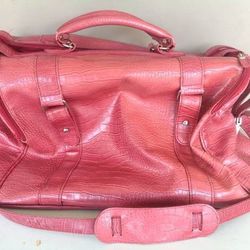 Red Faux Gator Tote Bag