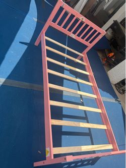 Pink wooden Twin bed frame