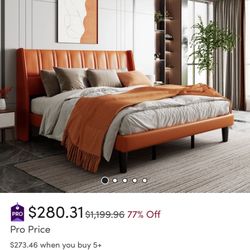 King Racer Back Bed With Mattress 