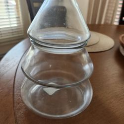 Glass Bottle And Holiday Cookie Jar