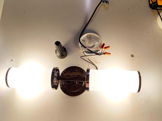 2-Light Polished Nickel Vanity Light