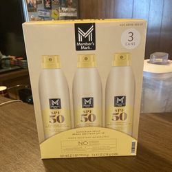 3 Pack Member's Mark SPF 50 Sunscreen