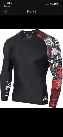 NWT LAFROI Men Long Sleeve UPF 50+ Baselayer Skins Performance Fit Compression