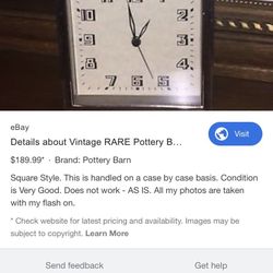 Vintage pottery barn alarm clock (working)