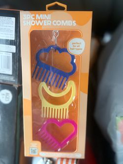 This 3-piece set of mini shower combs from Five Below includes cloud, moon, and heart-shaped designs.