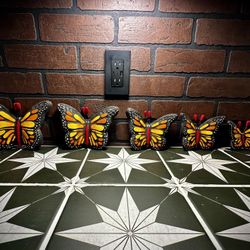 Set Of 5 Butterflies Hand Made And Hand Painted