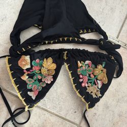 Anjuna Beachwear 2 Piece Swim Suit runway bathing suit bikini set crochet floral