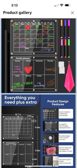 Acrylic Magnetic Calendar for Refrigerator
