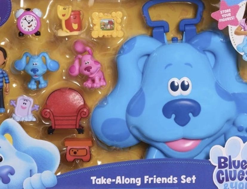 TAKE-ALONG FRIENDS SET Blue's Clues & You Figures Carry Case Shovel Pail Josh