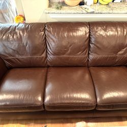 Leather Sofa 2 Pieces & Couches (good Condition)