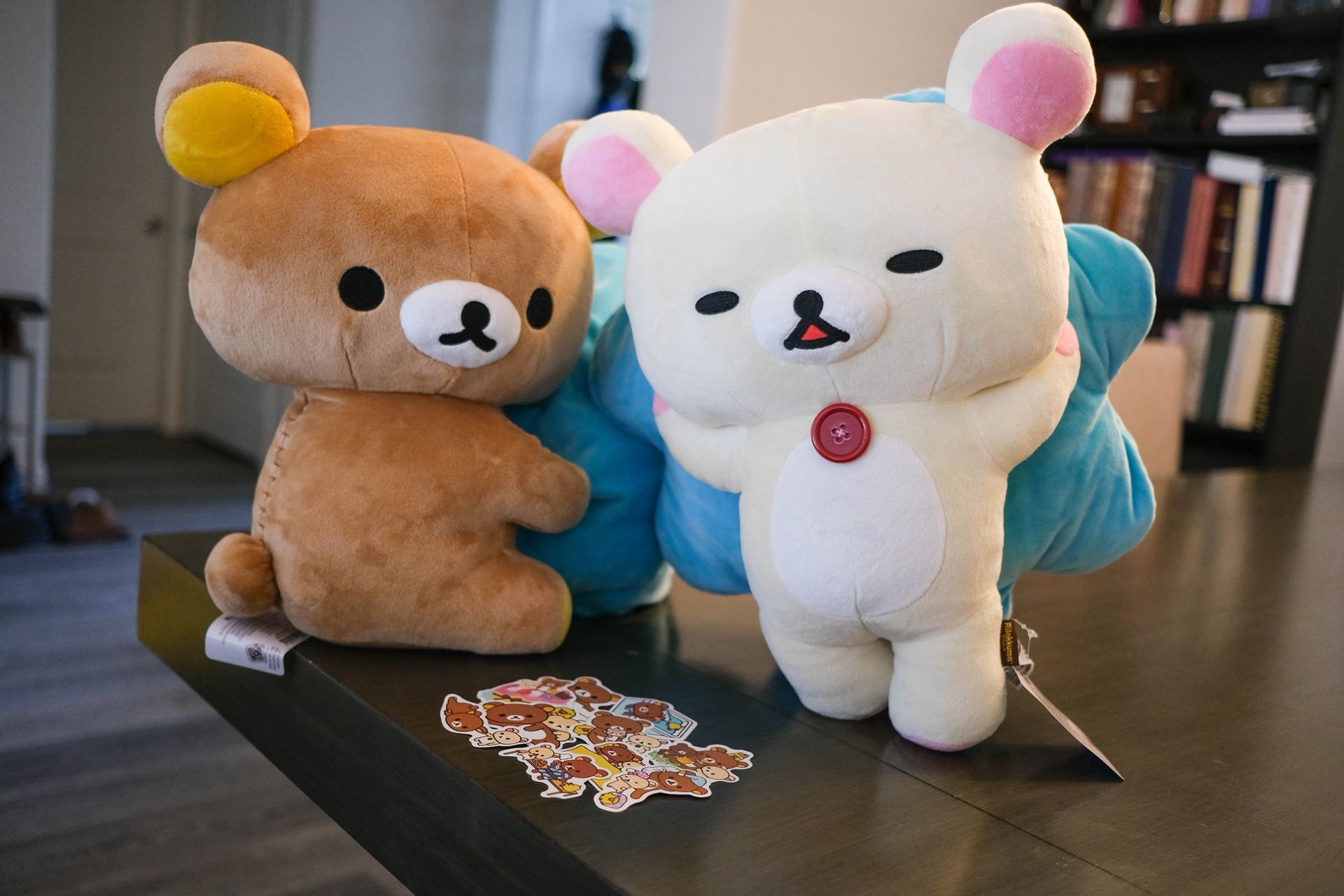 Rilakkuma & Korilakkuma Plushies NEW with stickers!