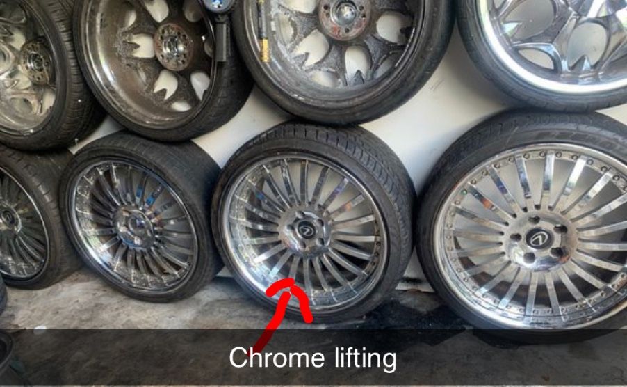 4 GFG 20” chrome rims with tires
