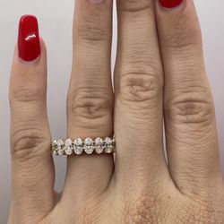 Oval Moissanite Diamond Eternity Band 14k 