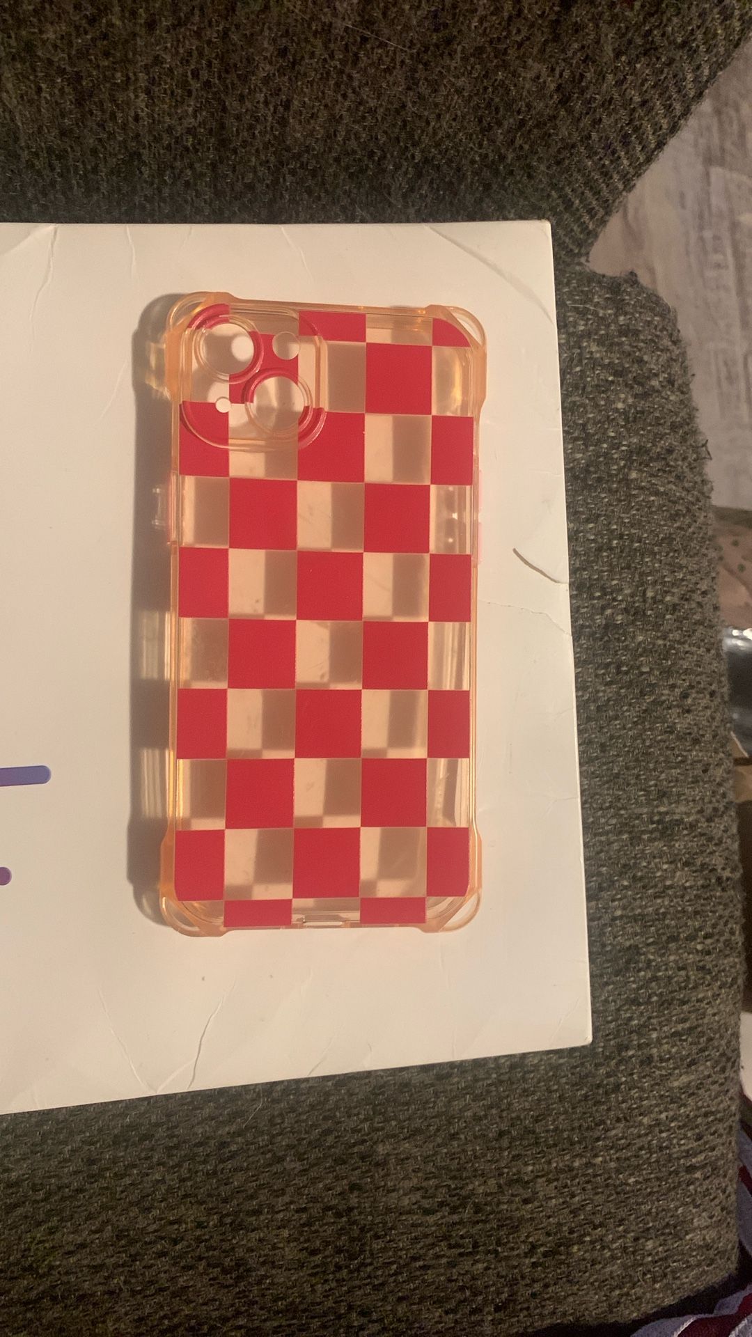 iPhone 15 Checkered Pink An Clear Phone case