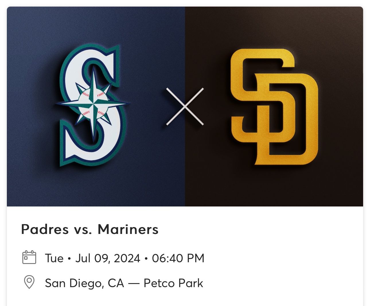 Padres Vs. Mariners