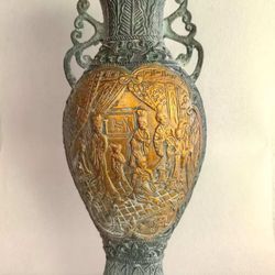 Vintage Antique Gilt Bronze Vase Decorative Home Collectible