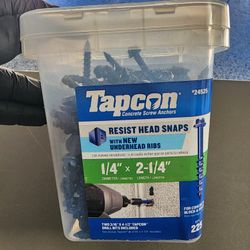 Tapcon 1/4-in x 2-1/4-in Concrete Screw Anchors 225-Pack