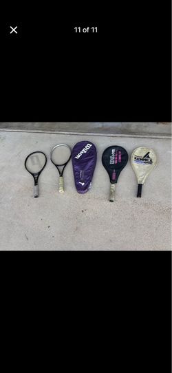 5 Prince and Wilson Tennis Racquets & 3 tennis bags