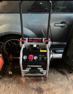Shop Husky 4.5 Gal. 175 PSI Portable Electric Oil-Free Quiet Twin Stack Jobsite Air Compressor w/Rub