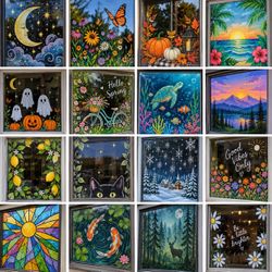 Window painting!! Custom!! By Art ADAX!! Holiday Specials for Halloween!!