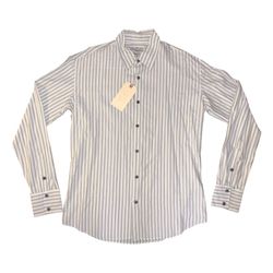 Royal Underground Men’s Button Up Gothic Shirt White Striped Size 2XL