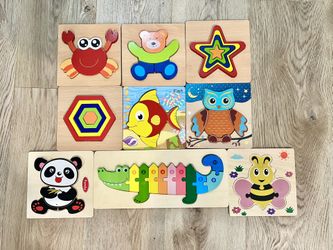 9 Toddler wooden puzzles / Montessori Toys for Toddler