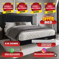 NEW TWIN FULL QUEEN KING SIZE BED WITH MATTRESS AND FREE DELIVERY 