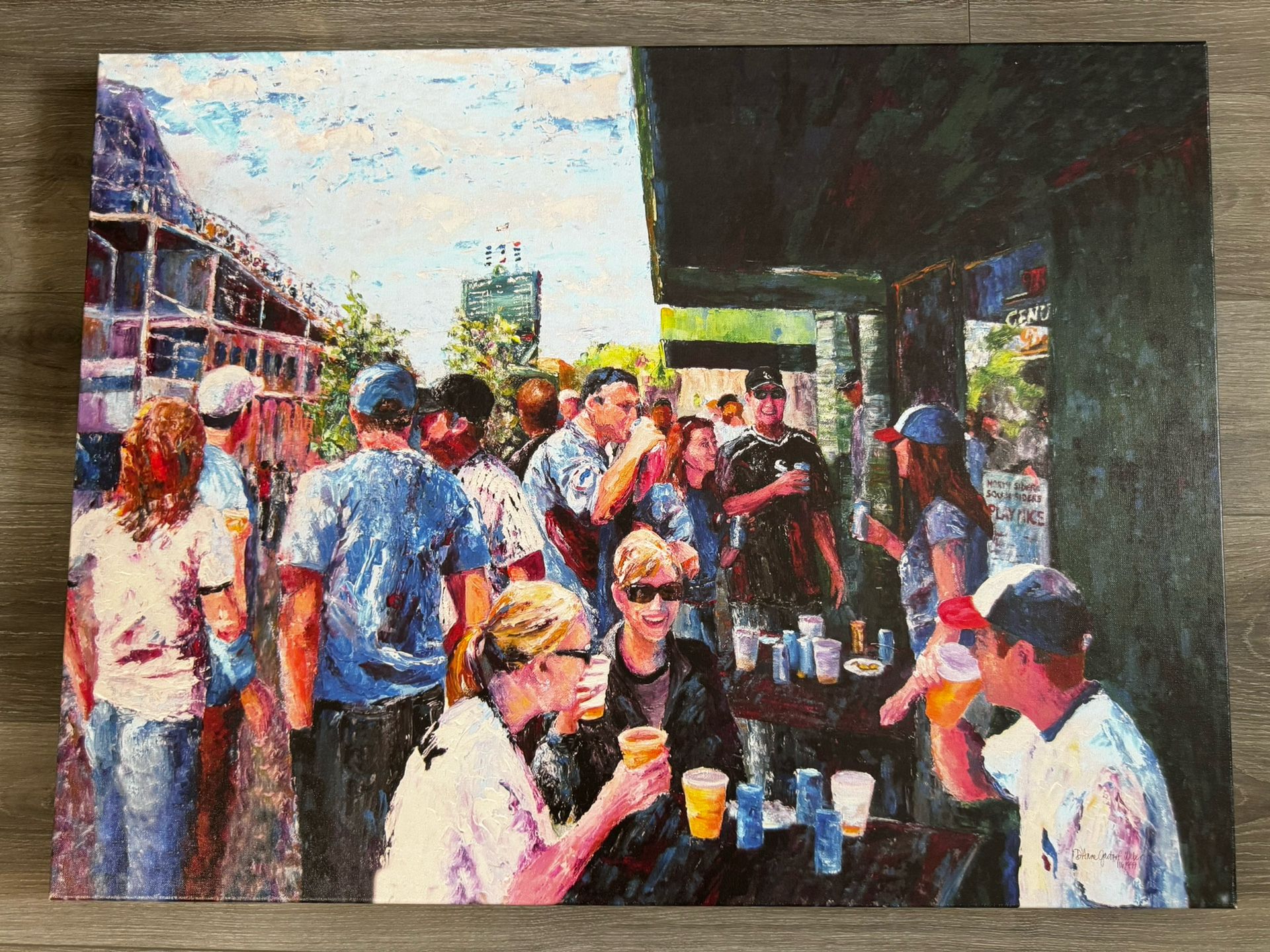 “The Sox and the Cubs” Giclée Print by D’Anne Gastorf Weber – Chicago Baseball Art