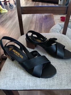 Melrose Ave Los Angeles Black Block Heel Sandals