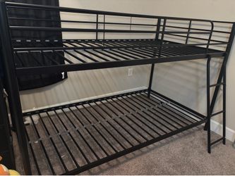 Metal twin bunk bed