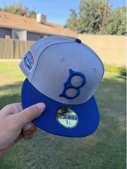 Brooklyn Dodgers Grey and Royal 2Tone 1955 World Series Patch Green UV New Era 59FIFTY Fitted Hat