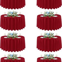 sancua – Round Polyester Fabric Tablecloth, 108-Inch Diameter – For Weddings, Parties, Banquets, Birthdays; Washable Formal Tablecloth (Fits 42–96 Inc