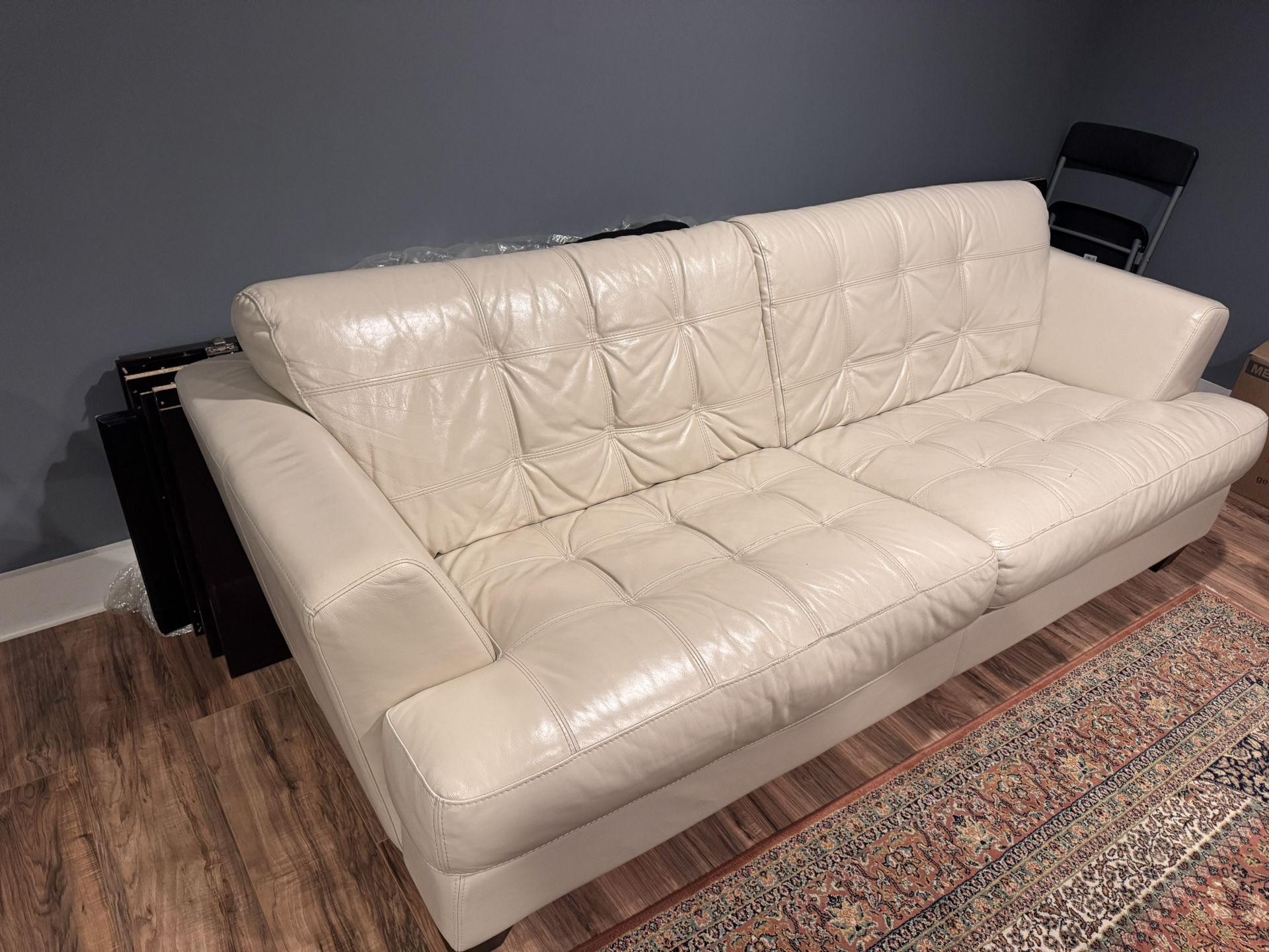 While Leather XL Sofa + Loveseat Set