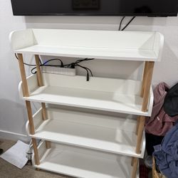4-Tier White Bookshelf
