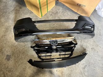 For 2018 2019 2020 Honda Accord Complete Bumper Set Kit Assembly With Grilled Fog