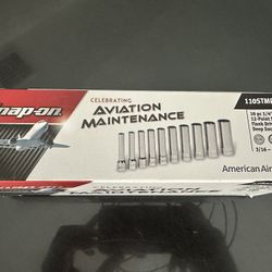 Snap-on  10pc 1/4” Drive 12-Point SAE Flank Drive Deep Socket Set