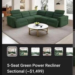 Brand New Green Recliner Sectional 