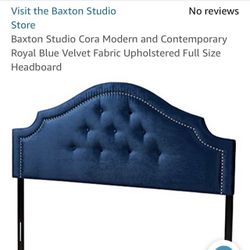 Blue Velvet Full Headboard 