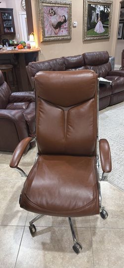 Barcalounger Executive Office Chair – Brown Leather