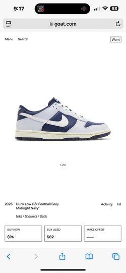 Dunk Low GS 'Football Grey Midnight Navy