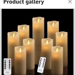 antizer Flameless Candles Set of 9 Ivory Dripless Real Wax Pillars Include Realistic Dancing LED Flames and 10-Key Remote Control with 24-Hour Timer F