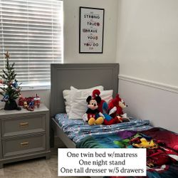 Twin Size Bedroom Set with Mattress