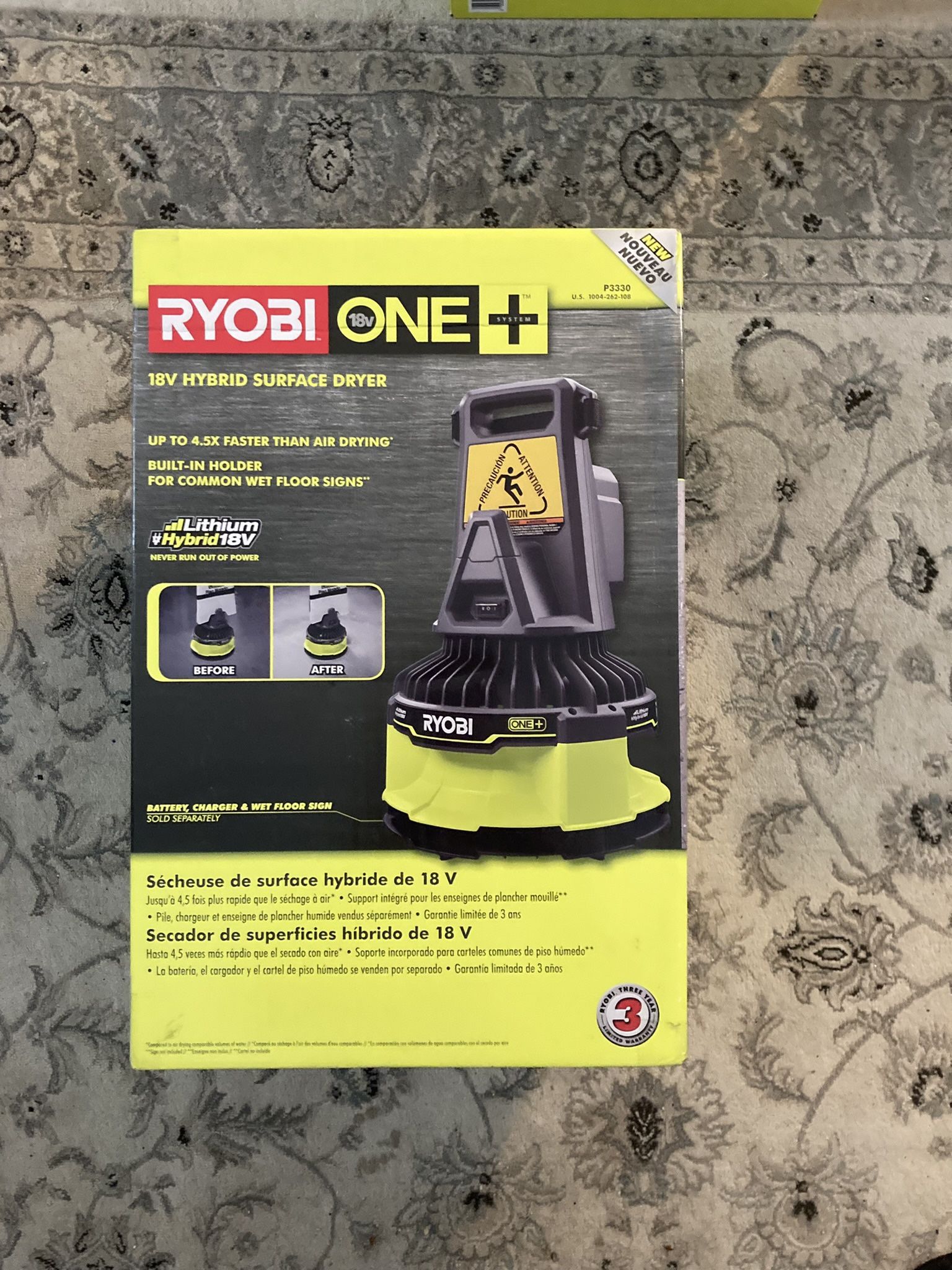Ryobi 18v Hybrid Surface Dryer Model P3330 Tool only New in open box Pickup in Beverly
