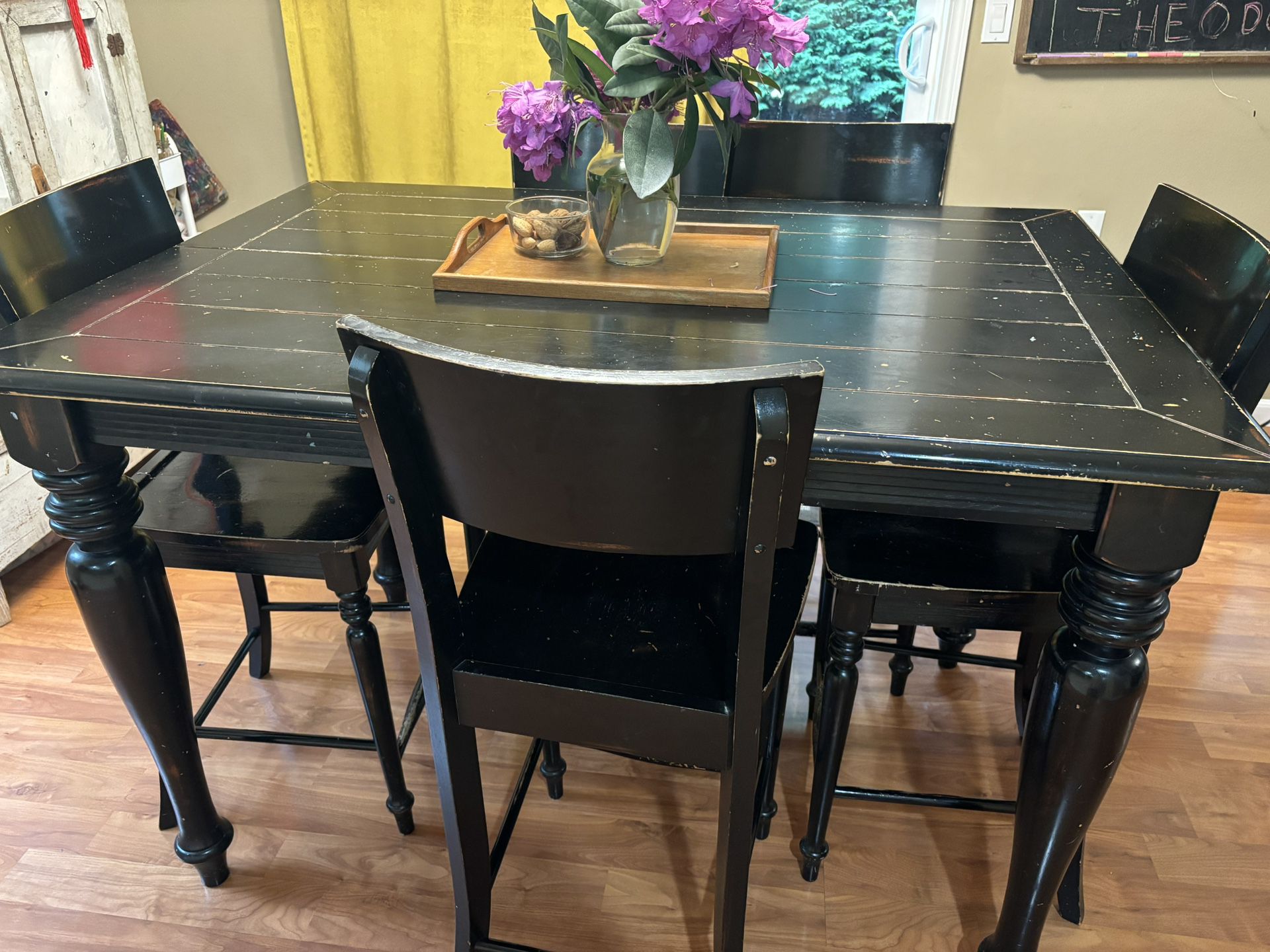 Dinner Table With Leaf, 5 Chairs
