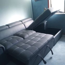 Ferriday Blue Storage Sleeper Sectional
