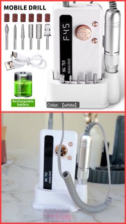 Electric rechargeable, portable nail drill, manicure pedicure Electric rechargeable, portable nail drill, manicure and pedicure