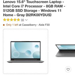 Lenovo 15.6" Touchscreen Laptop Nueva Caja Cerrada 